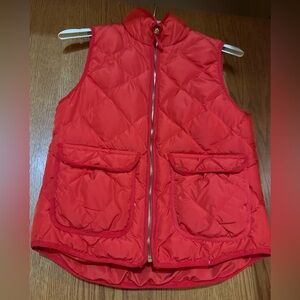 Woolrich Quilted Lined Down OrangeFull Zip  Vest  Pockets Women's Sz Small